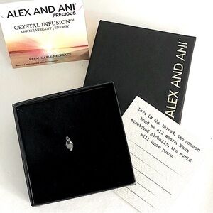 Alex and Ani Swarovski Crystal Teardrop Charm Pendant Light Blue
